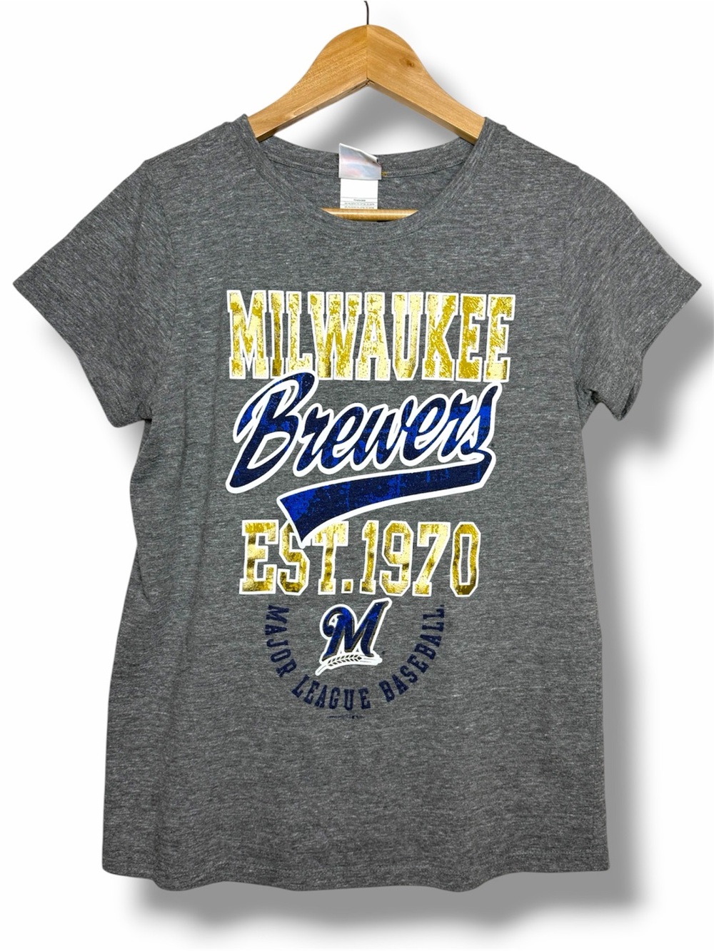 MLB Milwaukee Brewers Metallic Logo T-shirt Women’s Large